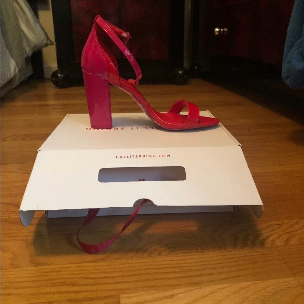 Call It Spring opened toe block heel pump
